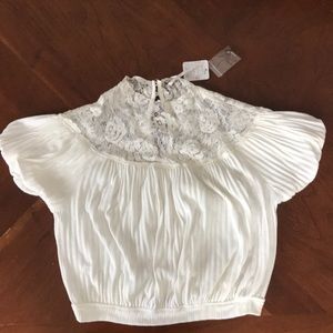 Free People Ivory Lace Top: Size Medium